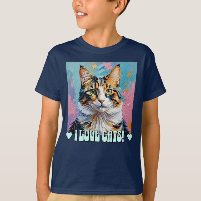 Camiseta ¡Me Encantan Los Gatos! (Anverso)