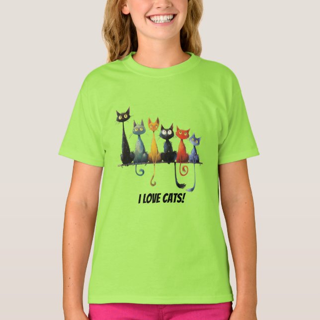 Camiseta Me encantan los gatos (Anverso)