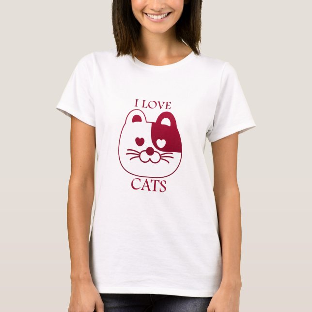 Camiseta Me encantan los gatos (Anverso)