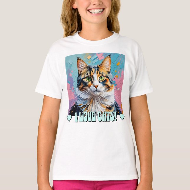 Camiseta ¡Me Encantan Los Gatos! (Anverso)