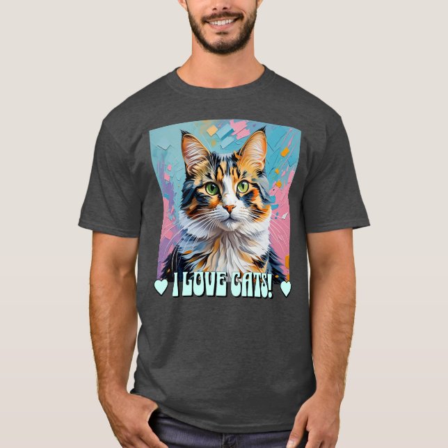 Camiseta ¡Me Encantan Los Gatos! (Anverso)