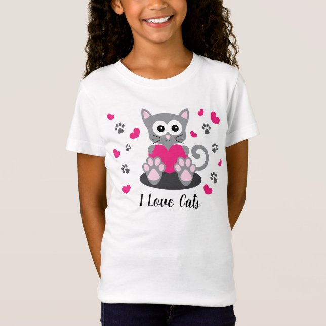 Camiseta Me encantan los gatos (Anverso)