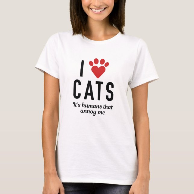 Camiseta Me encantan los gatos (Anverso)