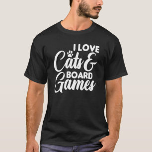 Camiseta Me encantan los gatos gatos juegos de mesa