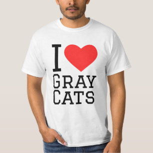 Camiseta Me encantan los gatos grises