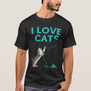 Camiseta ME ENCANTAN LOS GATOS I Idea Graciosa Knitting Cro
