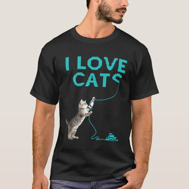 Camiseta ME ENCANTAN LOS GATOS I Idea Graciosa Knitting Cro (Anverso)