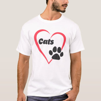 Camiseta Me Encantan Los Gatos, Los Gatos De Corazón, Las M