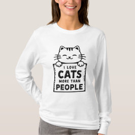 Camiseta Me Encantan Los Gatos Más Que Las Personas Que Dib