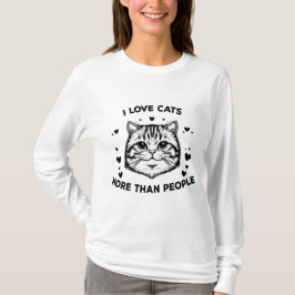 Camiseta Me Encantan Los Gatos Más Que Las Personas Que Lle