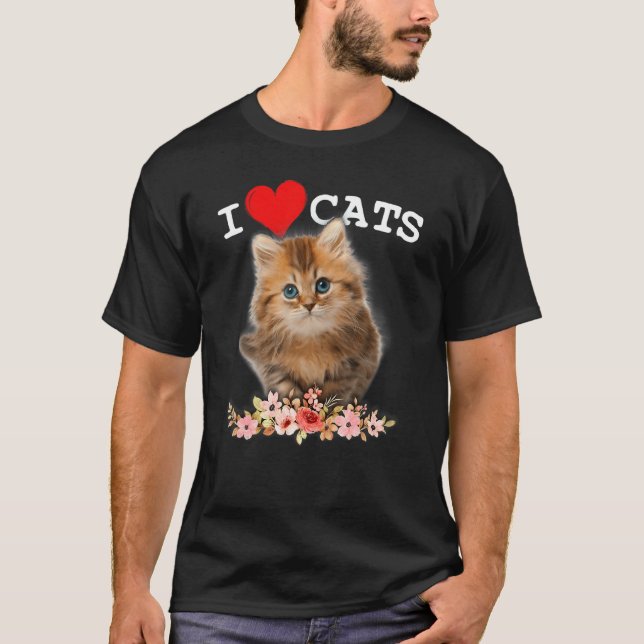 Camiseta Me encantan los gatos, me encantan los gatos (Anverso)