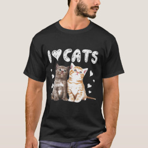 Camiseta Me encantan los gatos que amo a los gatos