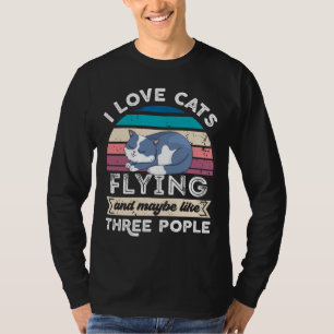 Camiseta Me encantan los gatos que vuelan y como las tres p