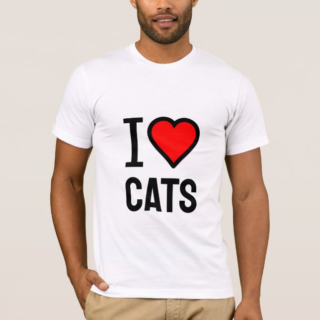 Camiseta Me encantan los gatos T-Shirt (Anverso)