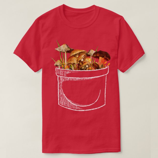Camiseta Me encantan los hongos en el bolsillo de Tobe Fons (Diseño del anverso)