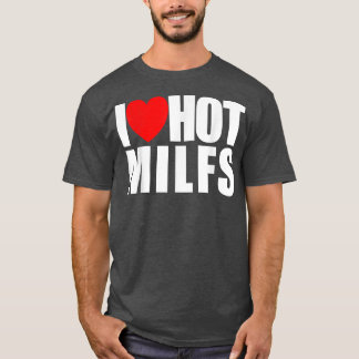 Camiseta Me encantan los Hot MILFS Red Heart Love Hot Mom
