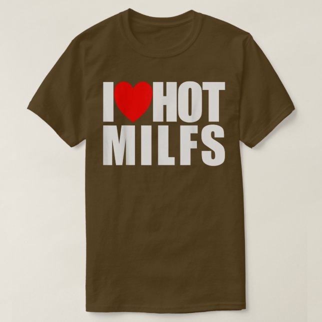 Camiseta Me encantan los Hot MILFS Red Heart Love Hot Mom (Diseño del anverso)