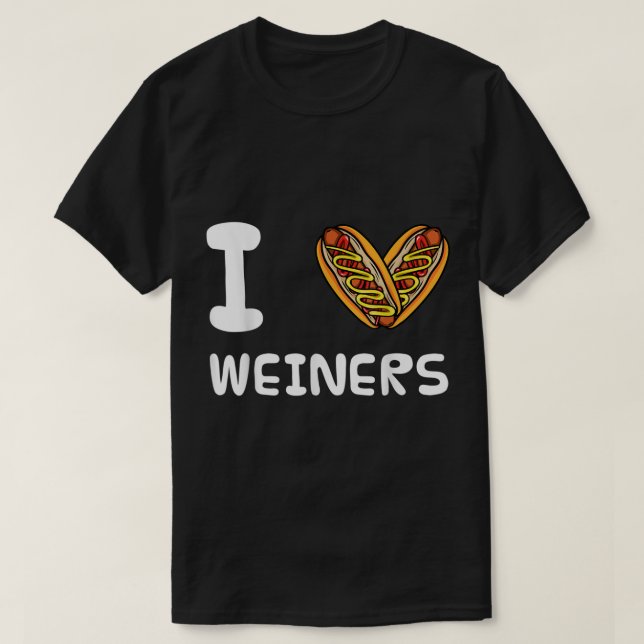 Camiseta Me encantan los Hotdogs de Weiners Frankfurter Wie (Diseño del anverso)