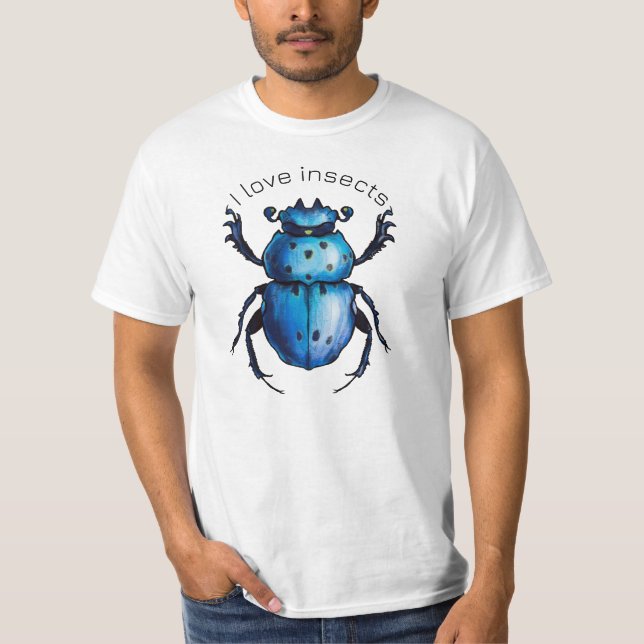 Camiseta Me encantan los insectos - escarabajo azul (Anverso)