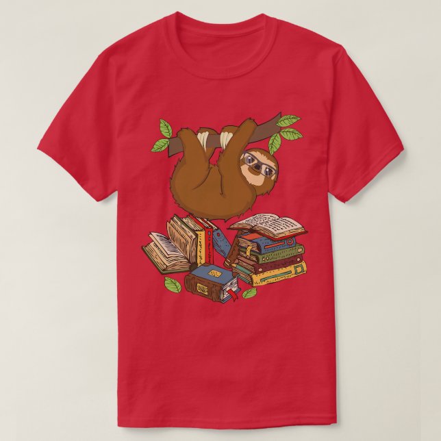 Camiseta Me encantan los libros Chibi Anime Sloth s Book Lo (Diseño del anverso)