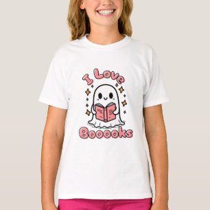 Camiseta me encantan los libros fantasma halloween