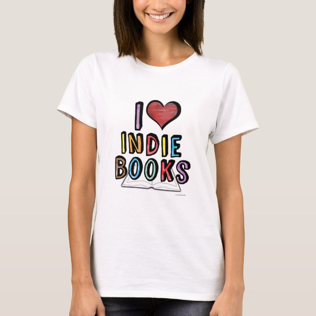 Camiseta Me encantan los Libros Indie Diseño de Autores Gua (Anverso)