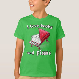 Camiseta Me Encantan Los Libros Y El Piano, El Arte Auténti