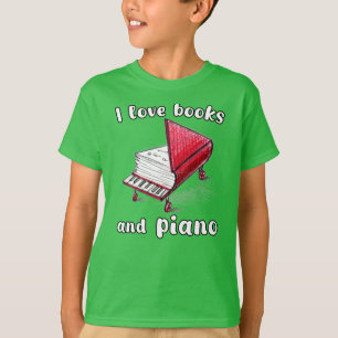 Camiseta Me Encantan Los Libros Y El Piano, El Arte Auténti