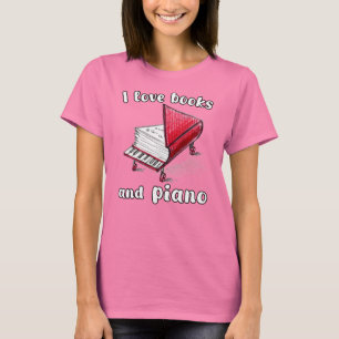 Camiseta Me Encantan Los Libros Y El Piano, El Arte Auténti