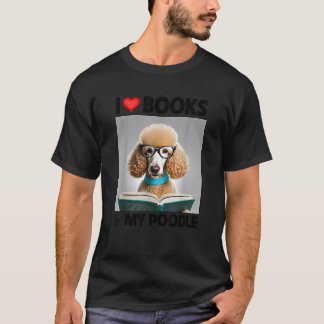 Camiseta Me encantan los libros y mi perro caniche normal