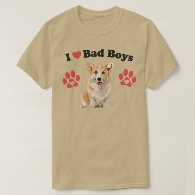 Camiseta Me Encantan Los Malos Muchachos Graciosos Corgi Pe (Diseño del anverso)
