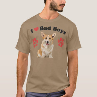Camiseta Me Encantan Los Malos Muchachos Graciosos Corgi Pe