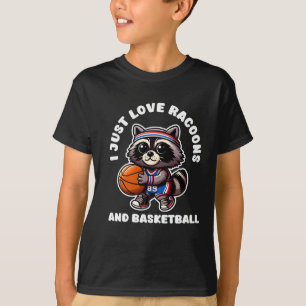 Camiseta Me encantan los mapaches y el baloncesto