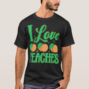 Camiseta Me encantan los melocotones Fruta Vegetariana T-Sh