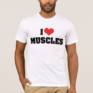 Camiseta Me Encantan los Músculos del Corazón - Culturista 