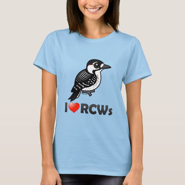Camiseta Me encantan los pájaros carpinteros de piel roja (Anverso)