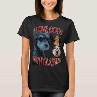 Camiseta Me Encantan Los Perros Con Gafas