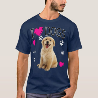 Camiseta Me encantan los perros del labrador de oro