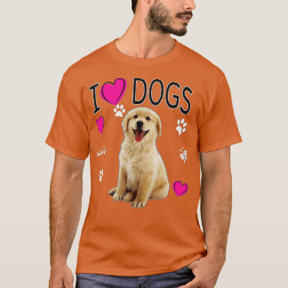 Camiseta Me encantan los perros - el recuperador de Golden