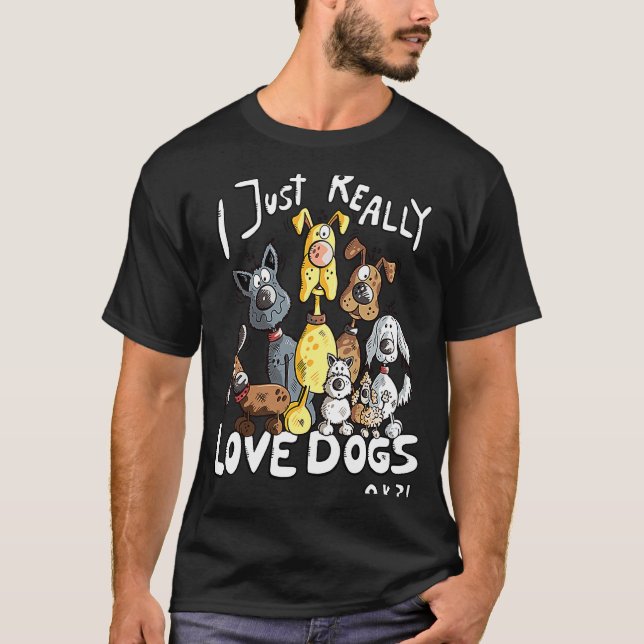Camiseta Me Encantan Los Perros Por El Perro 1 (Anverso)