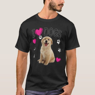 Camiseta Me encantan los perros - recuperador de Golden Lab