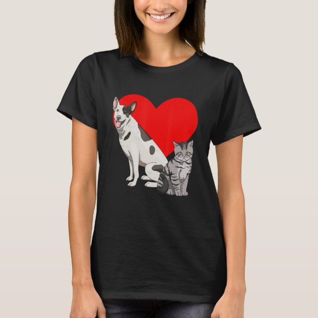 Camiseta Me Encantan Los Perros Y Los Gatos Mujeres Mascota (Anverso)