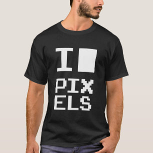 Camiseta Me encantan los píxeles, diseño geek, arte de píxe