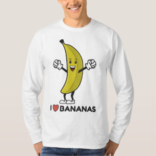 Camiseta Me encantan los plátanos graciosos y felices amant