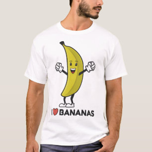 Camiseta Me encantan los plátanos graciosos y felices amant