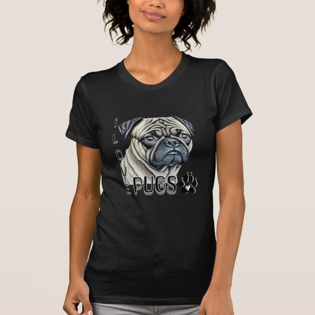 Camiseta Me encantan los Pugs | Propietarios de perros call (Anverso)
