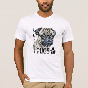 Camiseta Me encantan los Pugs Propietarios de perros call