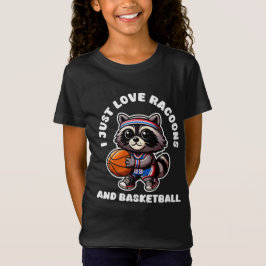 Camiseta Me Encantan Los Racoches Y El Deporte De Baloncest
