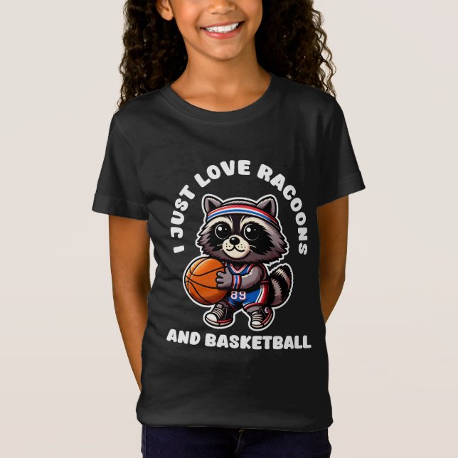Camiseta Me Encantan Los Racoches Y El Deporte De Baloncest (Anverso)