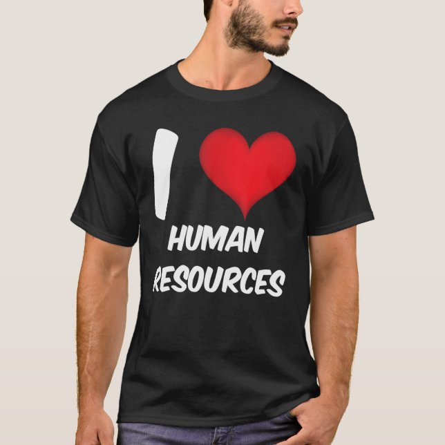 Camiseta Me encantan los recursos humanos del corazón rojo  (Anverso)